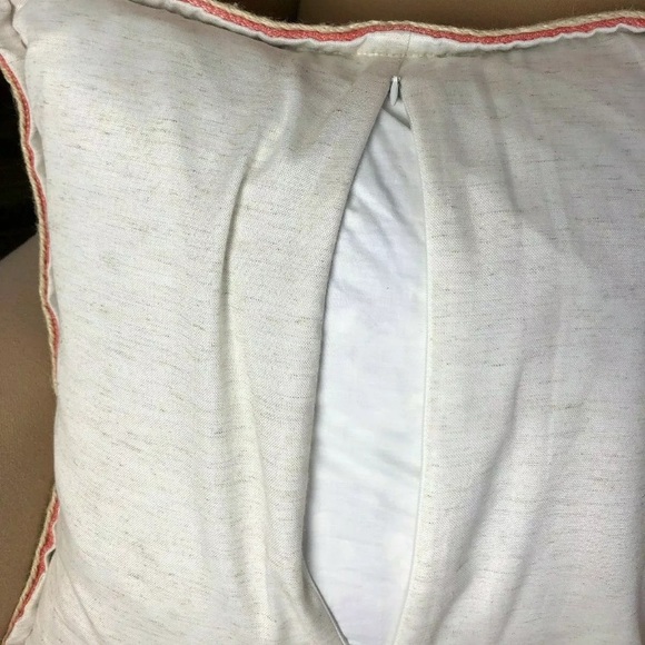 Chenille Down Filled Accent Pillow 18”sq Jute Trim - Picture 5 of 6